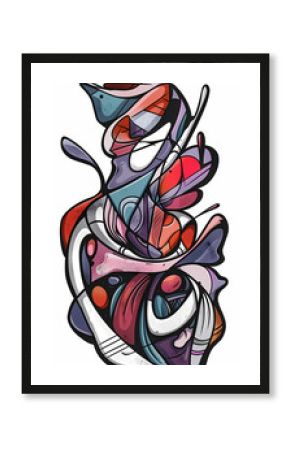 Abstract Graffiti Art with Vivid Colors and Dynamic Shapes Contemporary Urban Artwork in Bold Colors and Fluid Lines Expressionist Street Art with Red, Yellow, and Blue Splatters