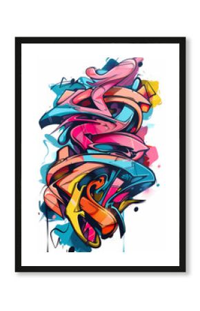 Abstract Graffiti Art with Vivid Colors and Dynamic Shapes Contemporary Urban Artwork in Bold Colors and Fluid Lines Expressionist Street Art with Red, Yellow, and Blue Splatters