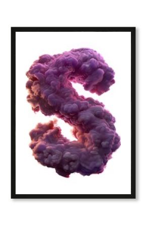 Mesmerizing Plum-Colored S-Shaped Cloud Against a Darkening Sky in a Digital 3D Render