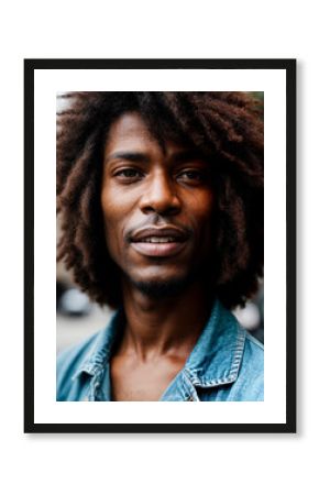 Soulful street performer's face captured in moment of musical passion, embodying urban culture and artistry.