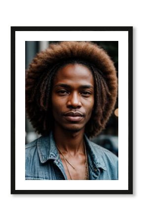 Soulful street performer's face captured in moment of musical passion, embodying urban culture and artistry.
