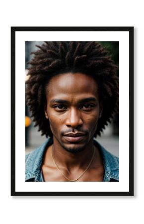 Soulful street performer's face captured in moment of musical passion, embodying urban culture and artistry.