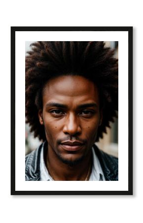 Soulful street performer's face captured in moment of musical passion, embodying urban culture and artistry.