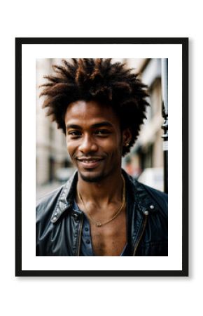 Soulful street performer's face captured in moment of musical passion, embodying urban culture and artistry.
