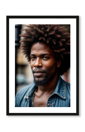 Soulful street performer's face captured in moment of musical passion, embodying urban culture and artistry.