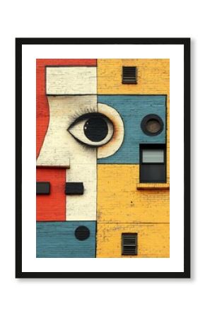 Striking Oversized Wall Art with Geometric Features