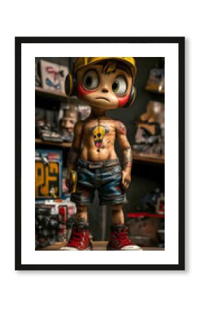 Street-Art-Junge mit Tattoos und urbanem Outfit