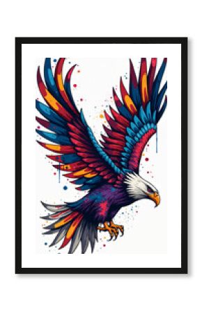 Abstract Graffiti Eagle T-Shirt Design: Vector Art for Streetwear Brands and Custom Apparel Businesses