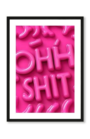 Pink text that spells Ohhh Shit. Generative Ai