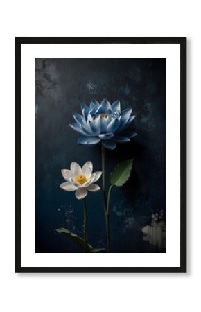 Lotus in the Indigo: A Graffiti Bloom of Tranquility