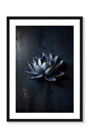 Lotus in the Indigo: A Graffiti Bloom of Tranquility