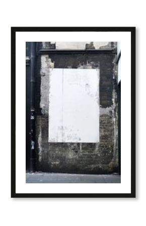 Blank Canvas on Weathered Urban Wall Ready for Creative Expression