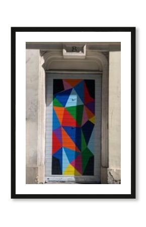 Exploring streets of Paris, street-art colourful  door
