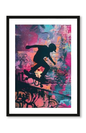 Skateboarding-Illustration: Dynamische Action in urbaner Umgebung