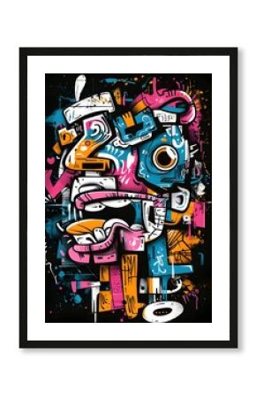Vibrant Abstract Street Art Design for Trendy Streetwear Apparel and Merchandise