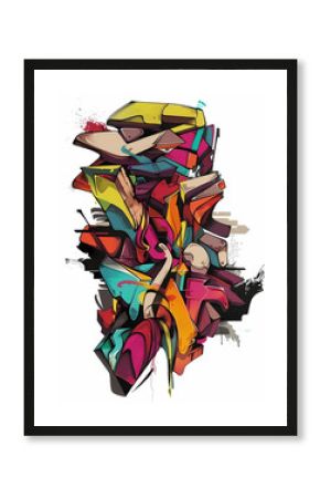 Abstract Graffiti Art with Vivid Colors and Dynamic Shapes Contemporary Urban Artwork in Bold Colors and Fluid Lines Expressionist Street Art with Red, Yellow, and Blue Splatters