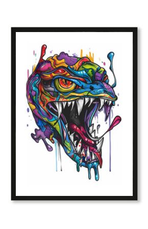 Abstract Graffiti Art with Vivid Colors and Dynamic Shapes Contemporary Urban Artwork in Bold Colors and Fluid Lines Expressionist Street Art with Red, Yellow, and Blue Splatters