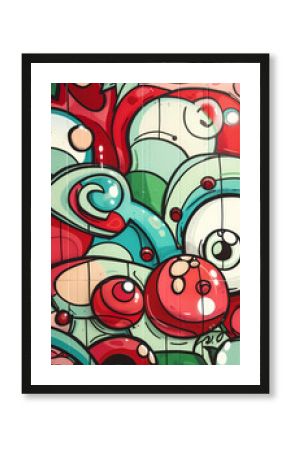 Abstract Graffiti Art with Vivid Colors and Dynamic Shapes Contemporary Urban Artwork in Bold Colors and Fluid Lines Expressionist Street Art with Red, Yellow, and Blue Splatters