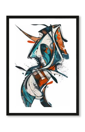 Abstract Graffiti Art with Vivid Colors and Dynamic Shapes Contemporary Urban Artwork in Bold Colors and Fluid Lines Expressionist Street Art with Red, Yellow, and Blue Splatters