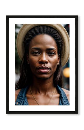 Soulful street performer's face captured in moment of musical passion, embodying urban culture and artistry.