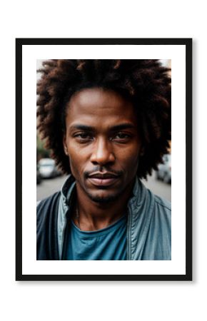 Soulful street performer's face captured in moment of musical passion, embodying urban culture and artistry.