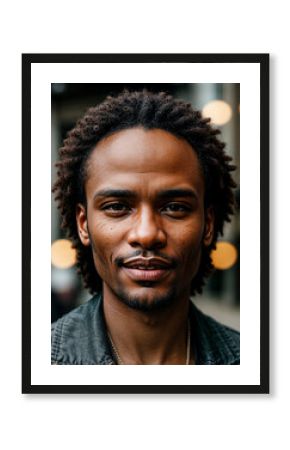 Soulful street performer's face captured in moment of musical passion, embodying urban culture and artistry.