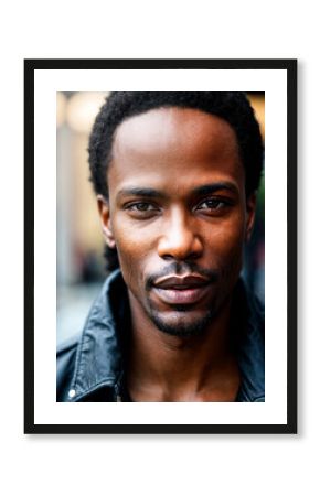Soulful street performer's face captured in moment of musical passion, embodying urban culture and artistry.