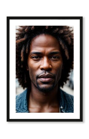 Soulful street performer's face captured in moment of musical passion, embodying urban culture and artistry.