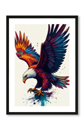 Abstract Graffiti Eagle T-Shirt Design: Vector Art for Streetwear Brands and Custom Apparel Businesses