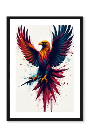 Abstract Graffiti Eagle T-Shirt Design: Vector Art for Streetwear Brands and Custom Apparel Businesses