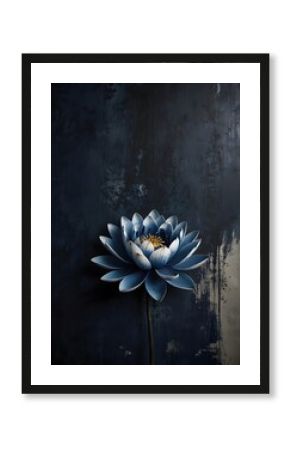Lotus in the Indigo: A Graffiti Bloom of Tranquility