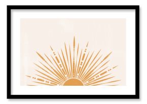 Orange Sun print boho minimalist printable wall art geometric abstract sunset print