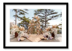 Luxurious wedding ceremony in boho style