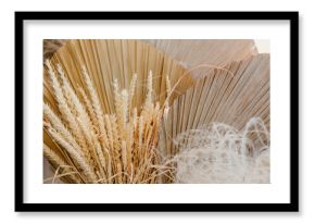 Boho style and decorations for flower shop window, small business at covid