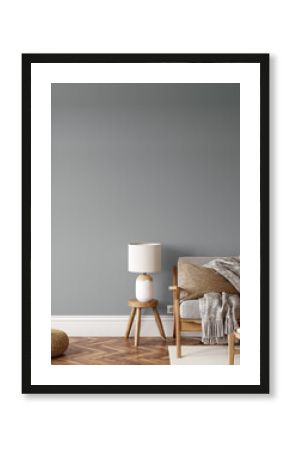 Friendly interior style. living room. Wall mockup. Wall art. 3d rendering, 3d illustration