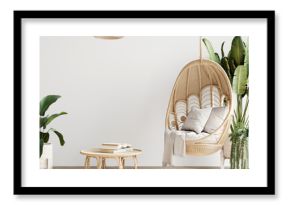 boho interior mockup, cozy living room