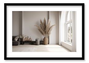 Scandi Home Background. Contemporary Interior Design. Generative AI.