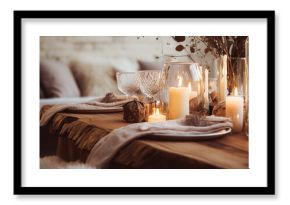 Christmas luxury wooden table decoration