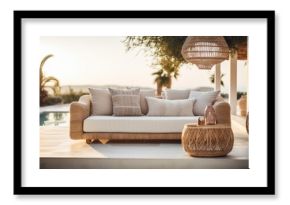 boho tropical colorful fabric upholstry furniture finishing relax casual interior design terrace balcony outdoor furniture pattern ideas background house beautiful design concept