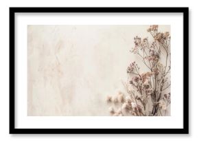 minimalist boho chic background with neutral pastel colors and floral elements abstract photo