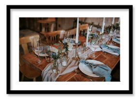 table decoration on a vintage boho wedding