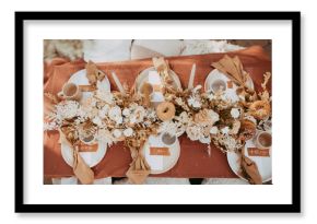 boho table scape with donuts