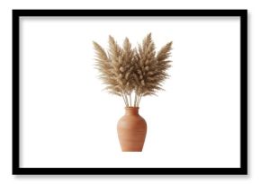 Isolated Pampas Grass in Vase Boho Chic Decor