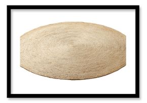 Round woven rug natural fiber texture home decor