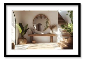 Sunlit Entryway: A Modern Bohemian Interior Design 