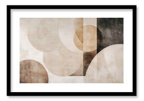 A minimalist boho wall print with abstract shapes and neutral tones.