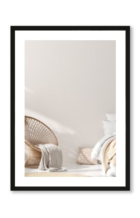 Mock up in home interior background, Scandinavian style, 3d render