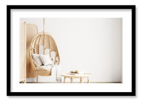 boho interior mockup, cozy living room