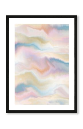 Wavy summer dip dye boho background. Wet ombre color blend for beach swimwear, trendy fashion print. Dripping paint digital fluid watercolor swirl effect. High resolution seamless pattern material.