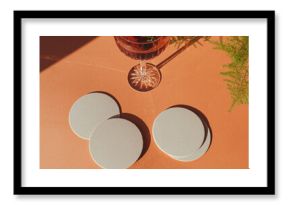 Tropical, boho paper coaster Mock-up